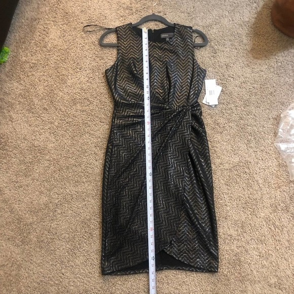 Donna Ricco Black and Silver Shimmer Cocktail Dress Size 6 - Picture 5 of 9
